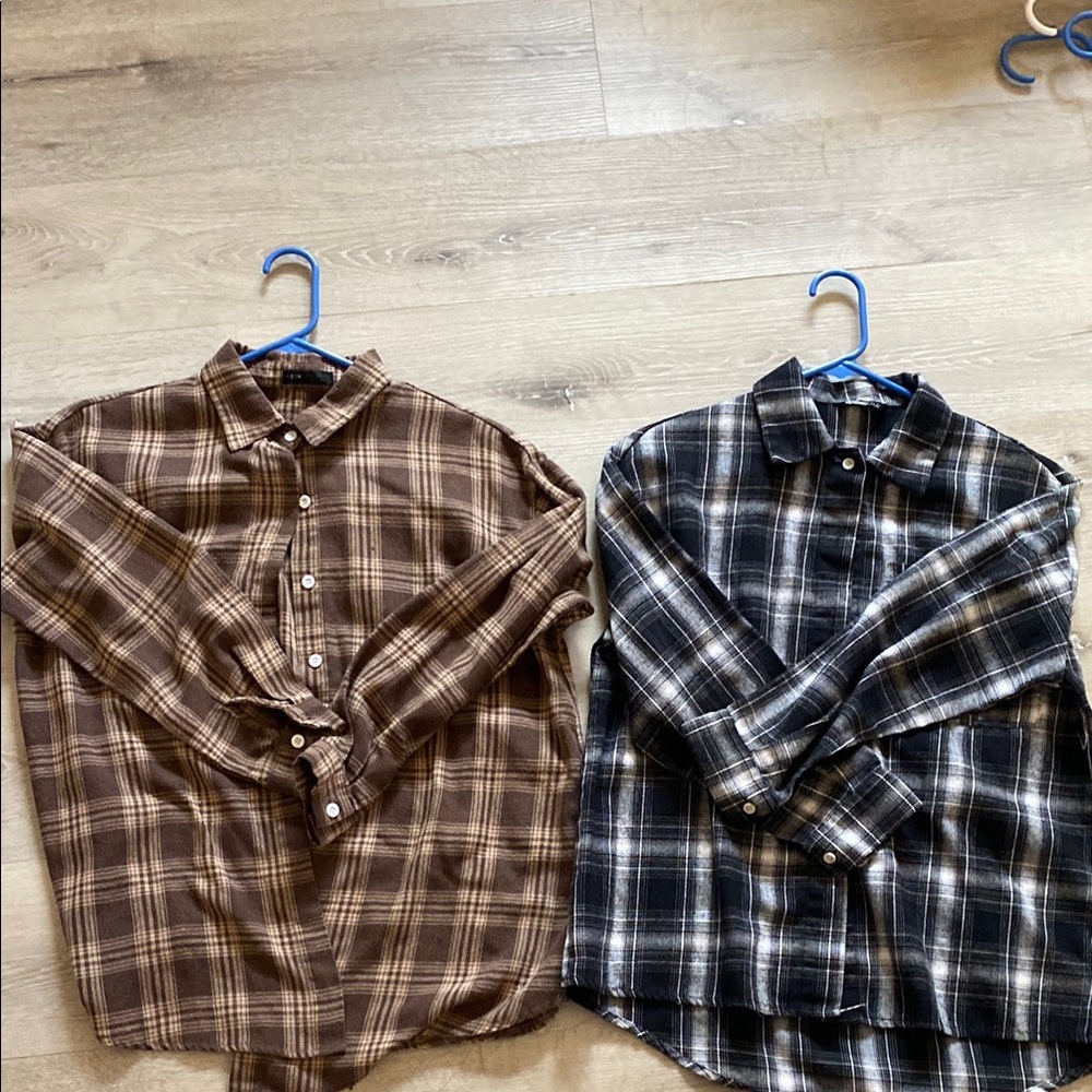 Men's Plaid Shirt - Brown and Black
